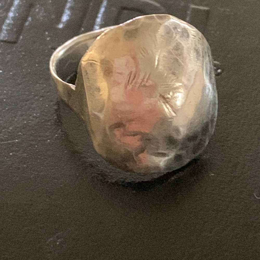 Sterling hammered ring